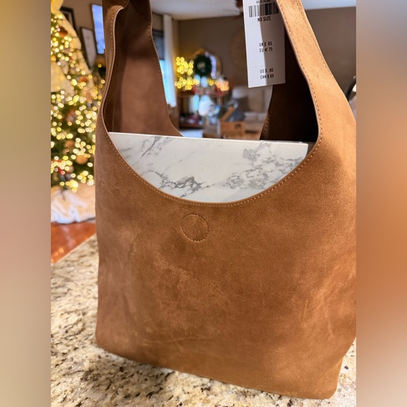 NWT Dark Brown, Abercrombie Vegan Suede Tote purse! - Picture 6 of 8